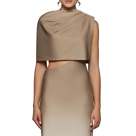 Et Ochs Helens Ombré One-Shoulder Dress In Taupe Ivory US 4 $498 - Picture 5 of 11